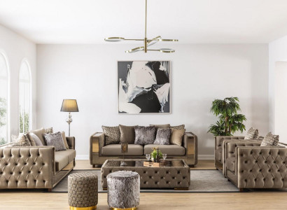 Sofagarnitur Chesterfield Set 3+3+1+1 Sitzer Sofa Couch Garnitur Design Couchen